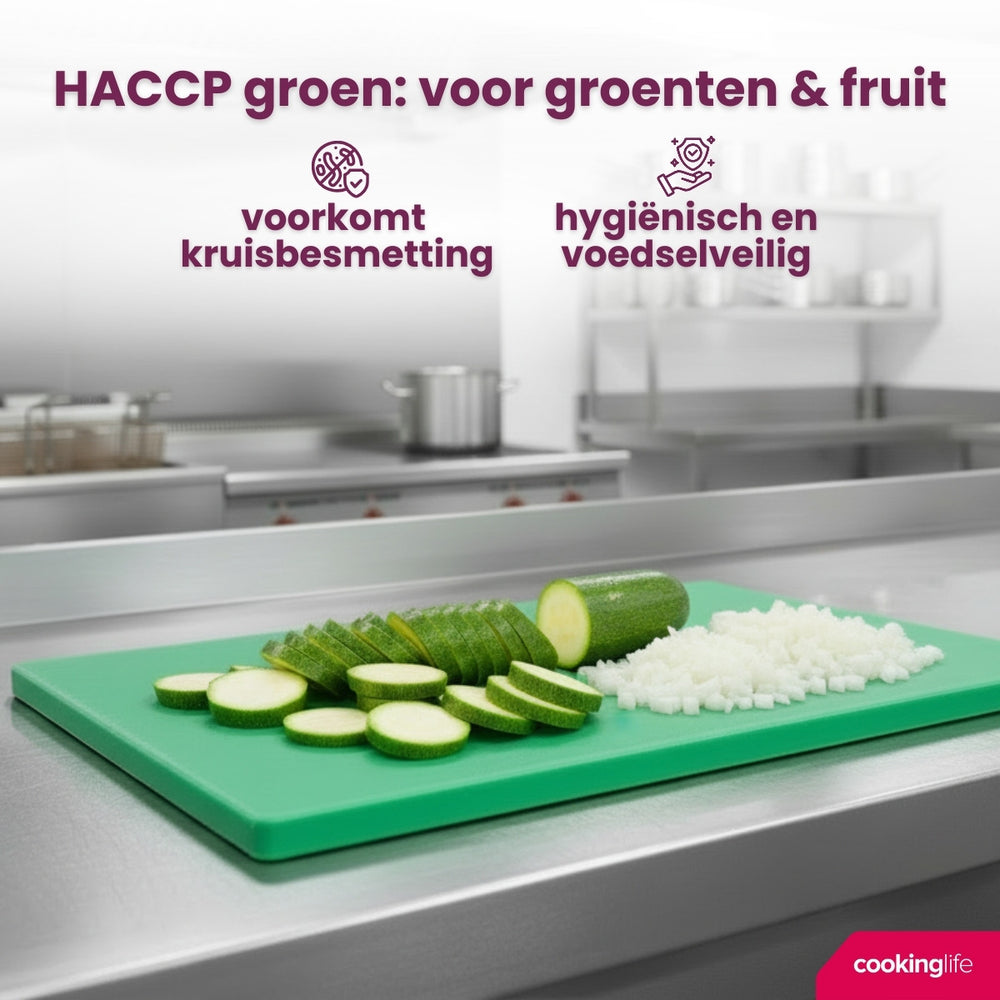 Cookinglife Schneidebrett HACCP Grün 45 x 30 cm - für Gemüse & Obst