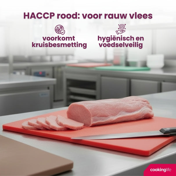 Cookinglife Schneidebrett HACCP Rot 40 x 30 cm - für Fleisch