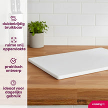 Cookinglife Schneidebrett HACCP Weiß 40 x 30 cm - für Milchprodukte & Brot