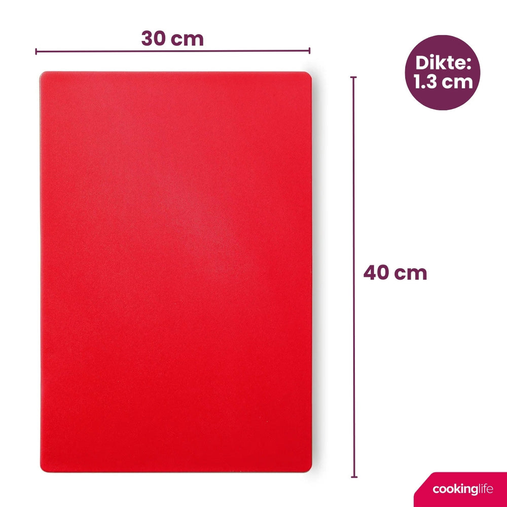 Cookinglife Schneidebrett HACCP Rot 40 x 30 cm - für Fleisch