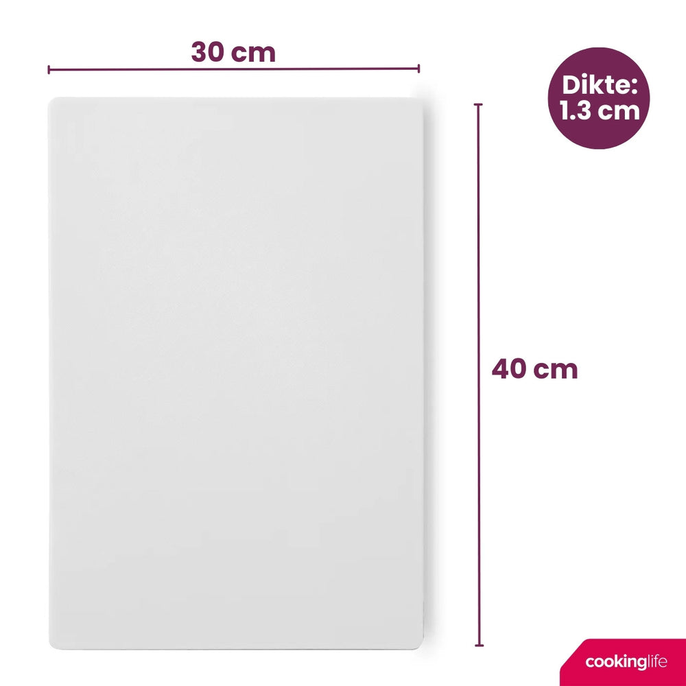 Cookinglife Schneidebrett HACCP Weiß 40 x 30 cm - für Milchprodukte & Brot