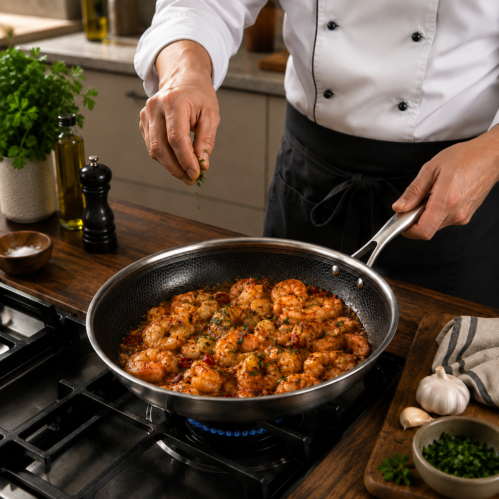 Cookinglife Bratpfanne HexaCook Hybride Pfanne ø 28 cm - NON STICK - geeignet für alle Wärmequellen - keramische Antihaftbeschichtung