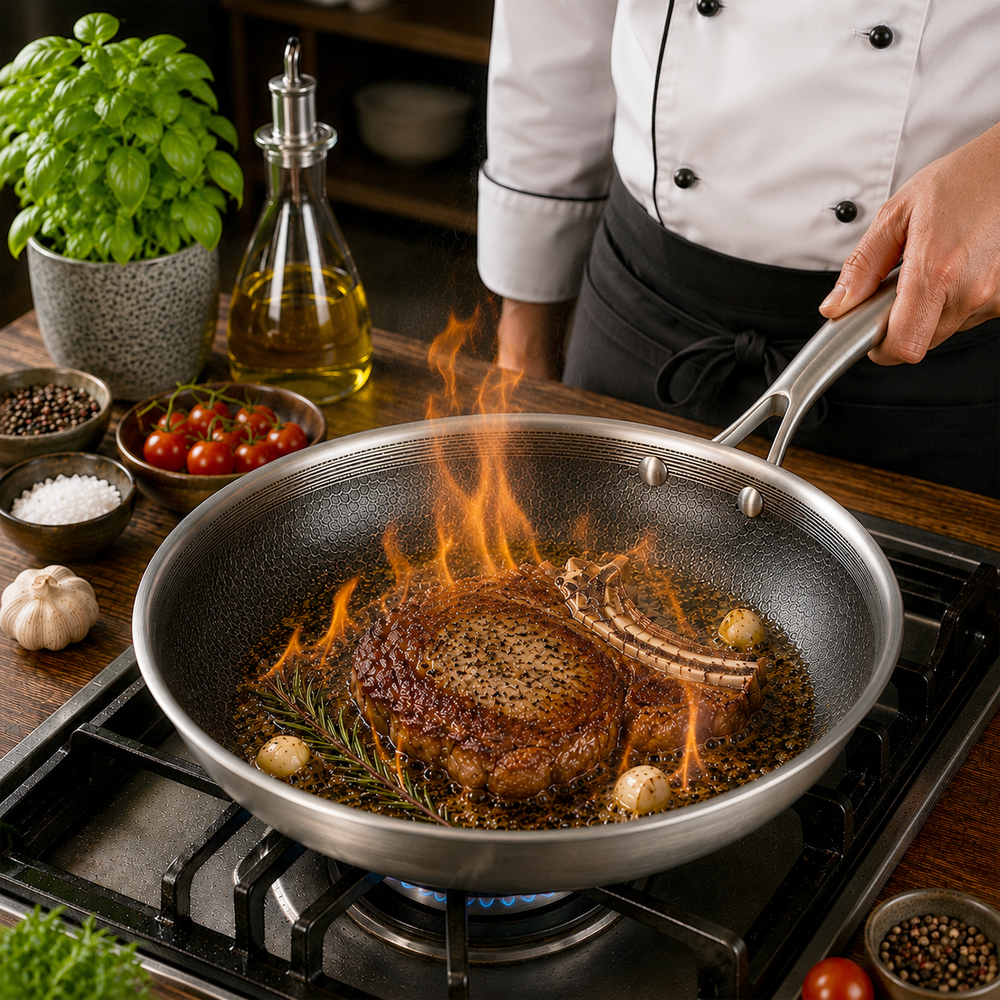 Cookinglife Bratpfanne HexaCook Hybride Pfanne ø 28 cm - NON STICK - geeignet für alle Wärmequellen - keramische Antihaftbeschichtung