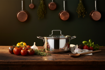 Cookinglife Topfset Essential Steel 6-Teilig - Edelstahl - Kochtopf ø 16, 18, 20 cm & Stielkasserolle ø 16 cm + Bratpfanne Superior ø 24 & 28 cm - geeignet für alle Wärmequellen