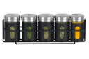 Cookinglife Kräuterregal Schwarz 5-teilig - Mit Kräuterspendern 80 ml