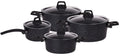 Cookinglife Topfset Black Speckle 4-teilig - Aluminium - Kochtopf ø 20, 22, 24 cm & Stielkasserolle ø 18 cm - Geeignet für alle Wärmequellen - Standard-Antihaftbeschichtung