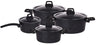 Cookinglife Topfset Black Speckle 4-teilig - Aluminium - Kochtopf ø 20, 22, 24 cm & Stielkasserolle ø 18 cm - Geeignet für alle Wärmequellen - Standard-Antihaftbeschichtung