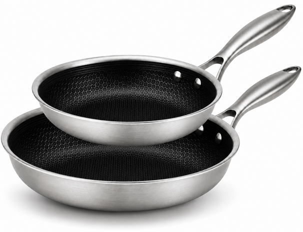Cookinglife Bratpfannenset HexaCook Hybride Pfanne 2-teilig - ø 24 & 28 cm - NON STICK - geeignet für alle Wärmequellen - keramische Antihaftbeschichtung
