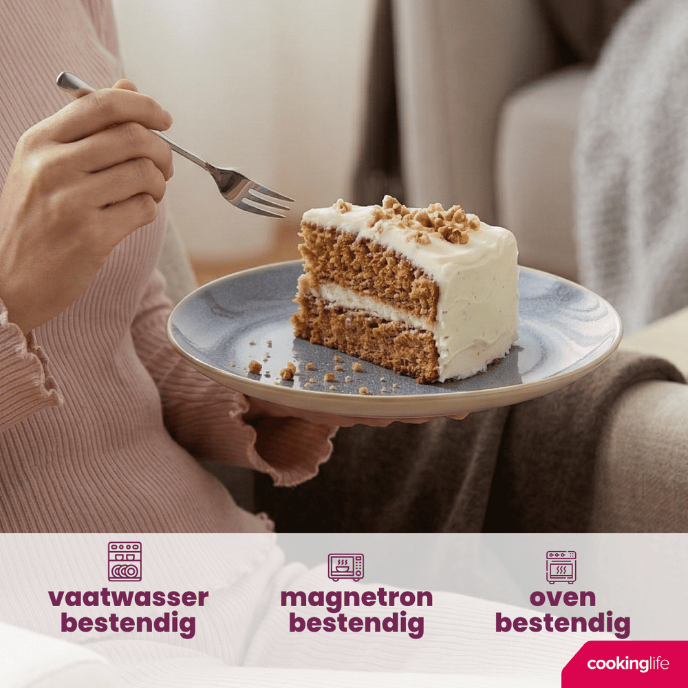 Cookinglife Frühstücksteller / Dessertteller Serene Blue Ø 20 cm - Steingut - 4 Stück