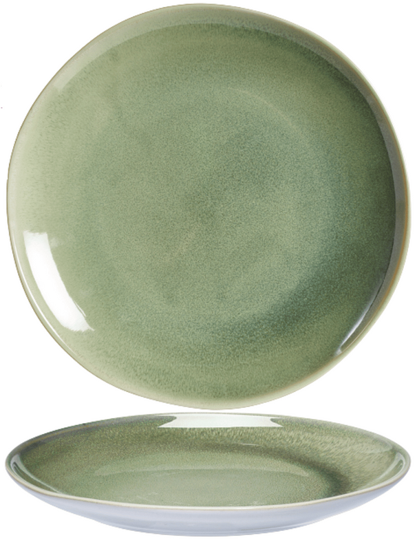 Cookinglife Speiseteller Serene Green Ø 28 cm – Steingut – 4 Stück