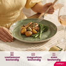 Cookinglife Speiseteller Serene Green Ø 28 cm – Steingut – 4 Stück