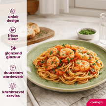 Cookinglife Speiseteller Serene Green Ø 28 cm – Steingut – 4 Stück