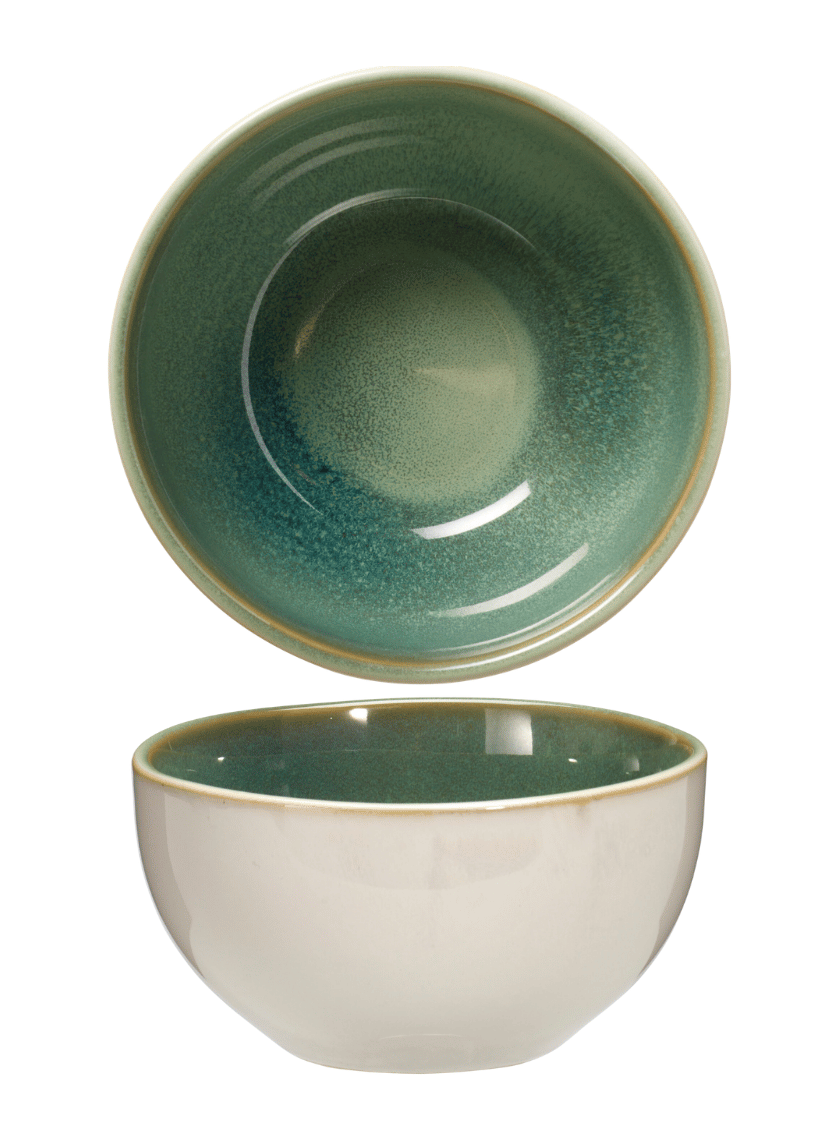 Cookinglife Suppenschüsseln / Schüsseln Serene Green ø 14 cm – Steingut – 4 Stück