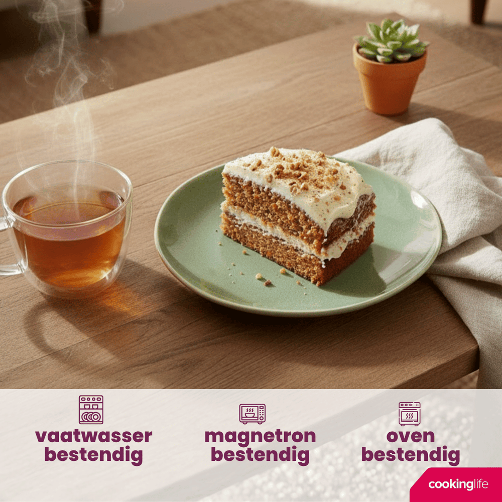 Cookinglife Frühstücksteller / Dessertteller Serene Green Ø 20 cm – Steingut – 4 Stück