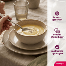 Cookinglife Suppenschüsseln / Schüsseln Serene Sand ø 14 cm - Steingut - 4 Stück