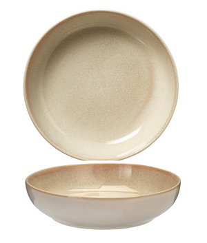 Cookinglife Tiefe Teller / Pastateller Serene Sand ø 23 cm - Steingut - 4er-Set