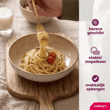 Cookinglife Tiefe Teller / Pastateller Serene Sand ø 23 cm - Steingut - 4er-Set