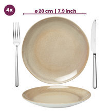 Cookinglife Serene Sand Frühstücksteller / Dessertteller ø 20 cm - Steingut - 4 Stück
