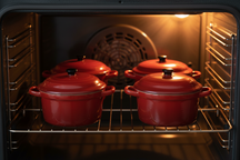 Cookinglife Servierpfanne mit Deckel Rot - Porzellan - ø 10 cm / 300 ml