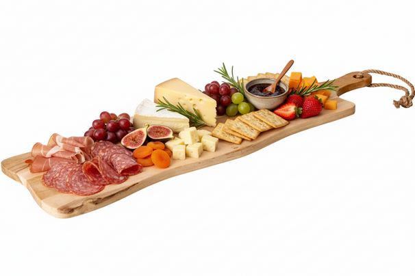 Cookinglife Servierbrett / Tapasbrett - Teak - 69 x 20 cm - Holzbrett für Häppchen und Gerichte