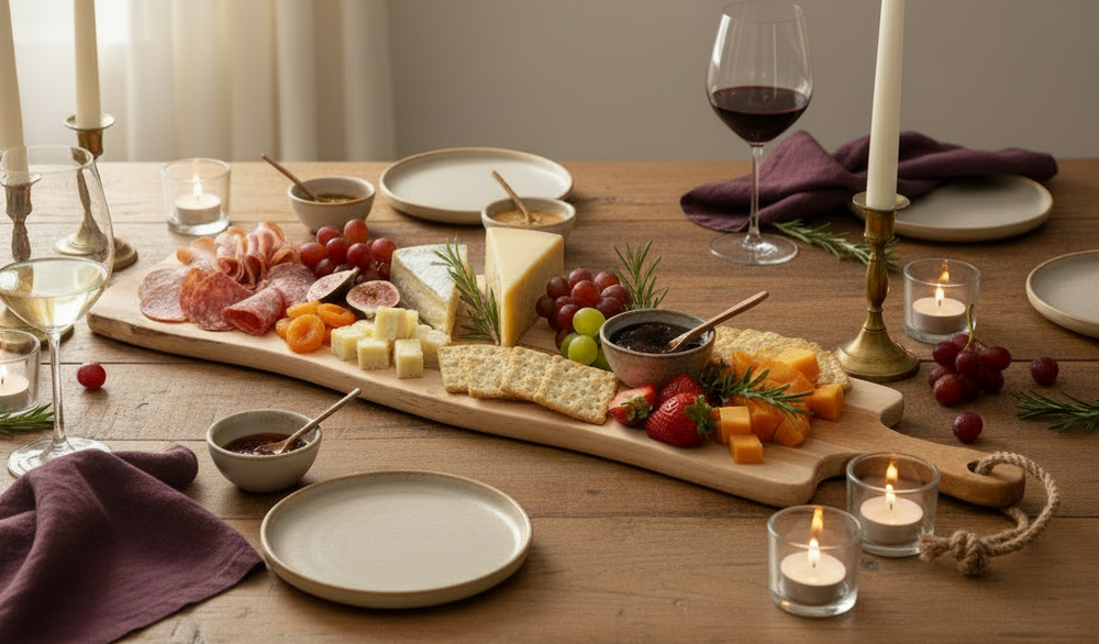 Cookinglife Servierbrett / Tapasbrett - Teak - 69 x 20 cm - Holzbrett für Häppchen und Gerichte