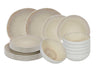 Cookinglife Geschirrset Nola Sand reaktive Glasur 18-teilig / 6 Personen - 6 Speiseteller, 6 Frühstücksteller und 6 Schalen