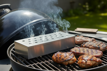 Cookinglife Räucherbox Feuer & Geschmack Edelstahl 25 cm - Räucherbox für Grill und BBQ