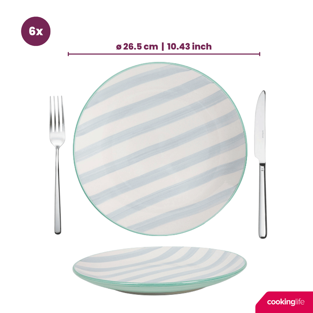 Cookinglife Geschirrset Spring Vibes - 18-teilig / 6 Personen - 6 Speiseteller, 6 Frühstücksteller und 6 Suppenteller