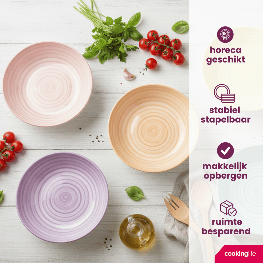 Cookinglife Tiefe Teller / Pastateller Spring Vibes Ø 21 cm - 6 Stück