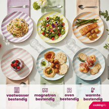 Cookinglife Geschirrset Spring Vibes - 18-teilig / 6 Personen - 6 Speiseteller, 6 Frühstücksteller und 6 Suppenteller