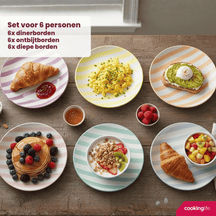 Cookinglife Geschirrset Spring Vibes - 18-teilig / 6 Personen - 6 Speiseteller, 6 Frühstücksteller und 6 Suppenteller
