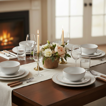 Cookinglife Geschirrset Stratton 18-teilig / 6 Personen - 6 Speiseteller, 6 Frühstückteller und 6 Schalen