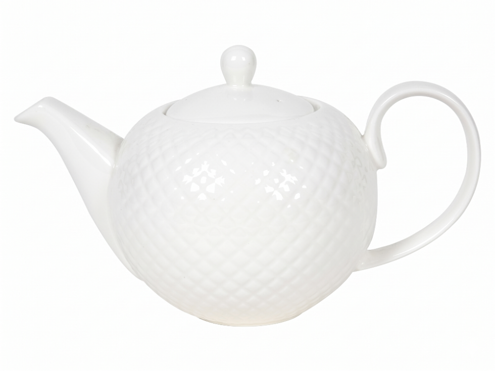 Cookinglife Teekanne Diamond Porzellan 900 ml Weiß - spülmaschinenfest