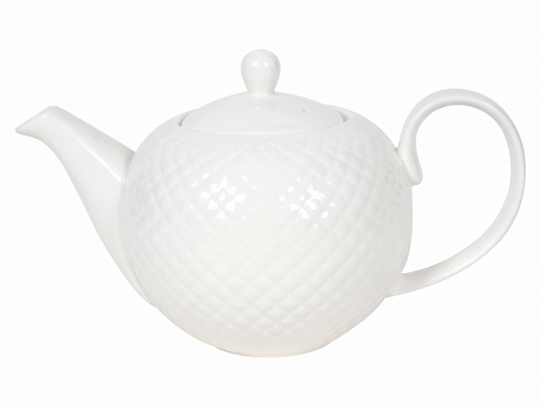 Cookinglife Teekanne Diamond Porzellan 900 ml Weiß - spülmaschinenfest