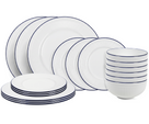 Cookinglife Geschirrset Whitmore 18-teilig / 6 Personen - 6 Speiseteller, 6 Frühstückteller und 6 Schalen