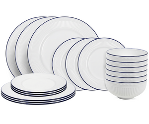 Cookinglife Geschirrset Whitmore 18-teilig / 6 Personen - 6 Speiseteller, 6 Frühstückteller und 6 Schalen