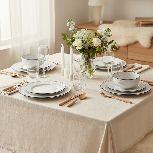 Cookinglife Geschirrset Whitmore 18-teilig / 6 Personen - 6 Speiseteller, 6 Frühstückteller und 6 Schalen
