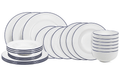Cookinglife Geschirrset Whitmore 24-teilig / 6 Personen - 6 Speiseteller, 6 Frühstückteller, 6 tiefe Teller und 6 Schalen
