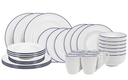 Cookinglife Geschirrset Whitmore 30-teilig / 6 Personen - 6 Speiseteller, 6 Frühstückteller, 6 tiefe Teller, 6 Schalen und 6 Tassen