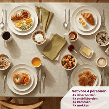 Cookinglife Geschirrset Porzellan 16-teilig 4 Personen - Weiß 