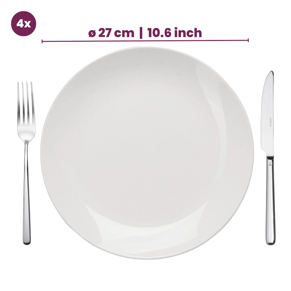 Cookinglife Geschirrset Porzellan 16-teilig 4 Personen - Weiß 