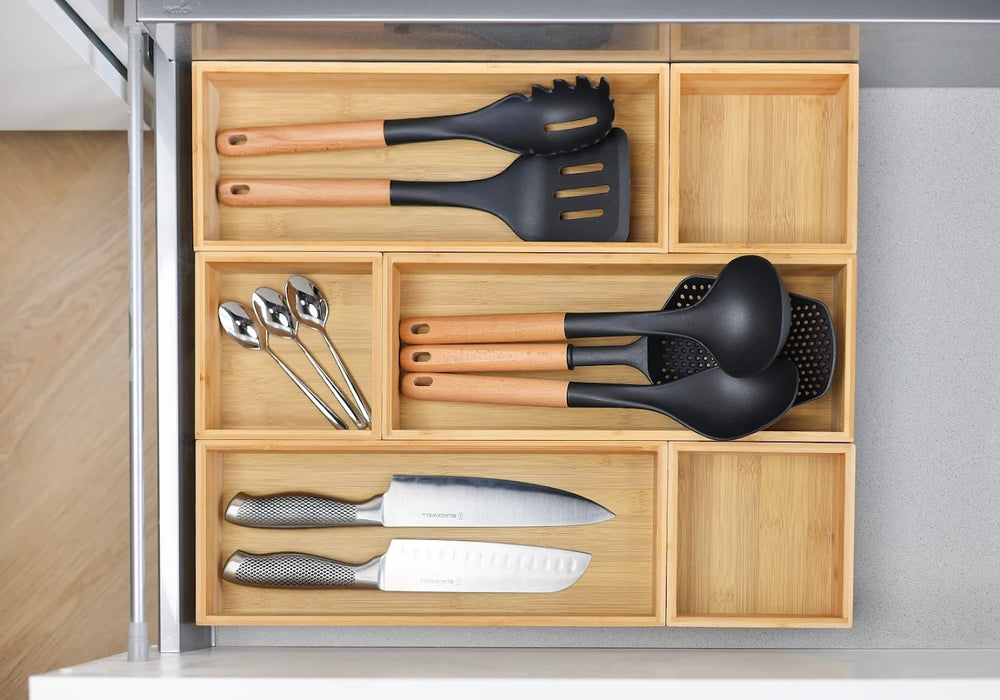 Cookinglife Kochgeschirr Set - Kochgeschirr Set - Holz schwarz 4-teilig - Schaumkelle, Suppenlöffel, Pfannenwender & Servierlöffel