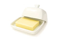 Cookinglife Butterdose Weiß Porzellan 10 x 7,5 cm