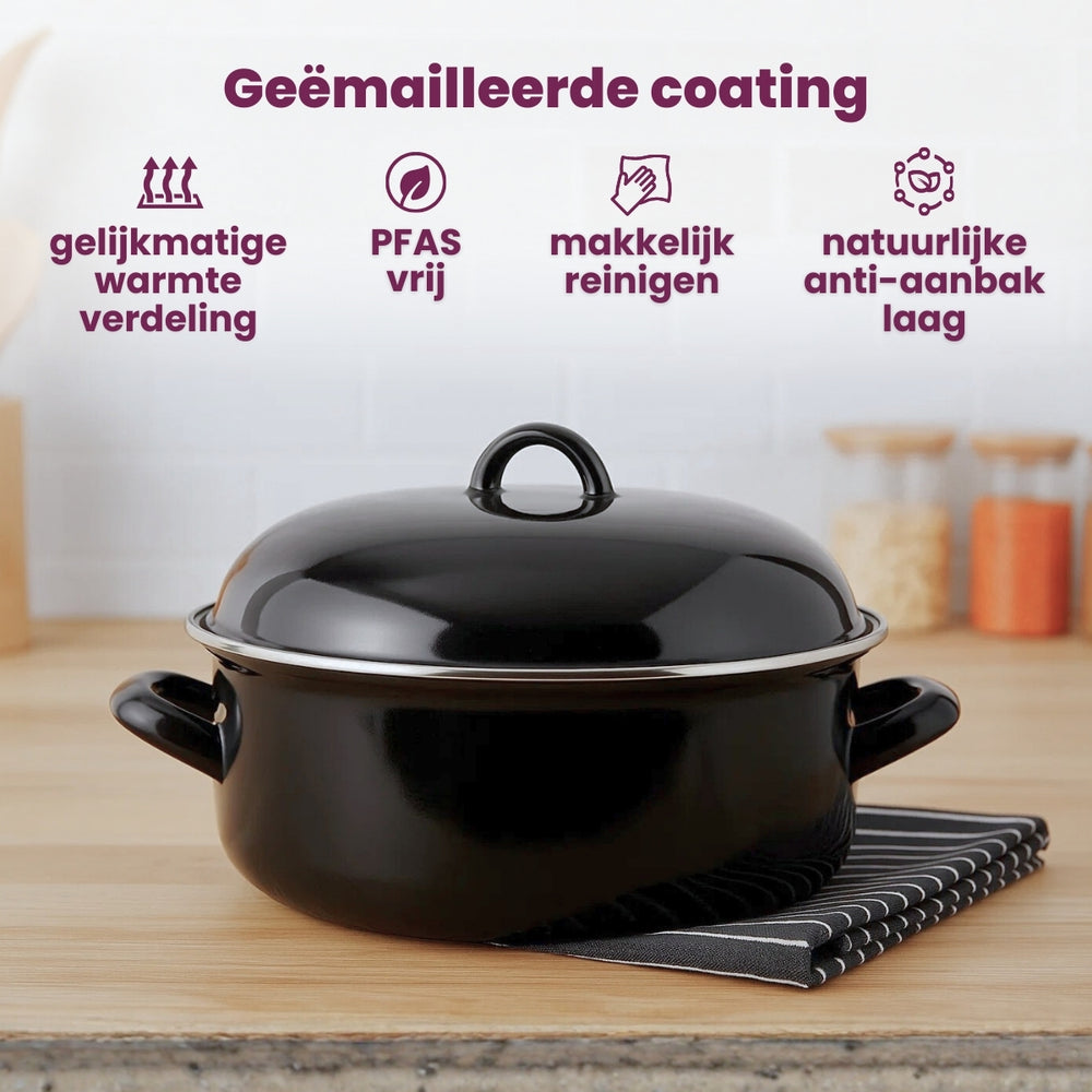 Cookinglife Bräter Emaille – Kochen – ø 22 cm / 2 Liter