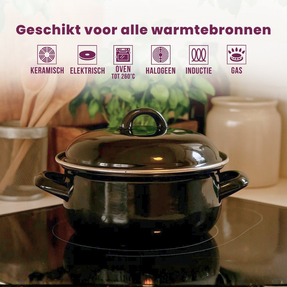Cookinglife Bräter Emaille – Kochen – ø 22 cm / 2 Liter