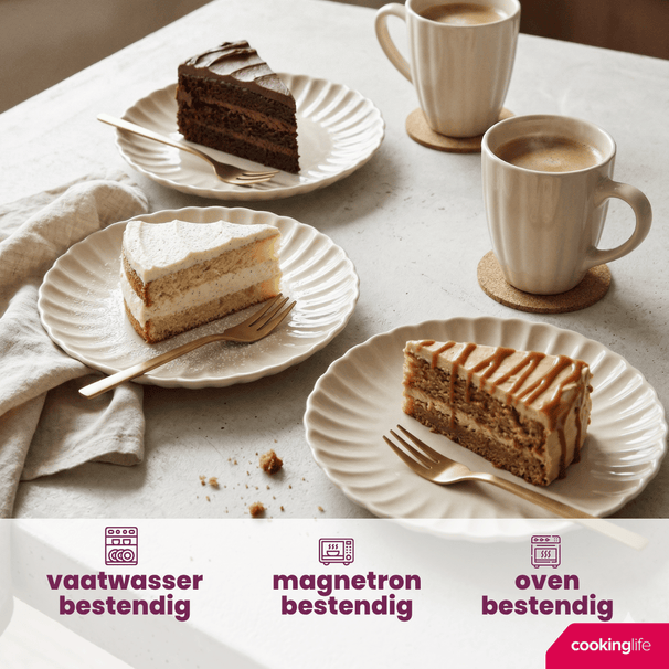 Cookinglife Frühstücksteller / Dessertteller Cardida Beige ø 19,5 cm - 6 Stück