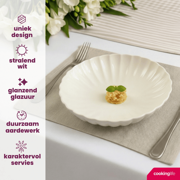 Cookinglife Tiefe Teller Cardida Off White ø 20 cm - 6 Stück