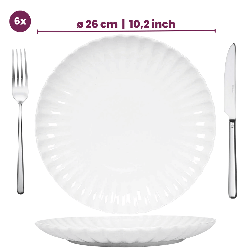 Cookinglife Speiseteller Cardida Off White ø 26 cm - 6 Stück
