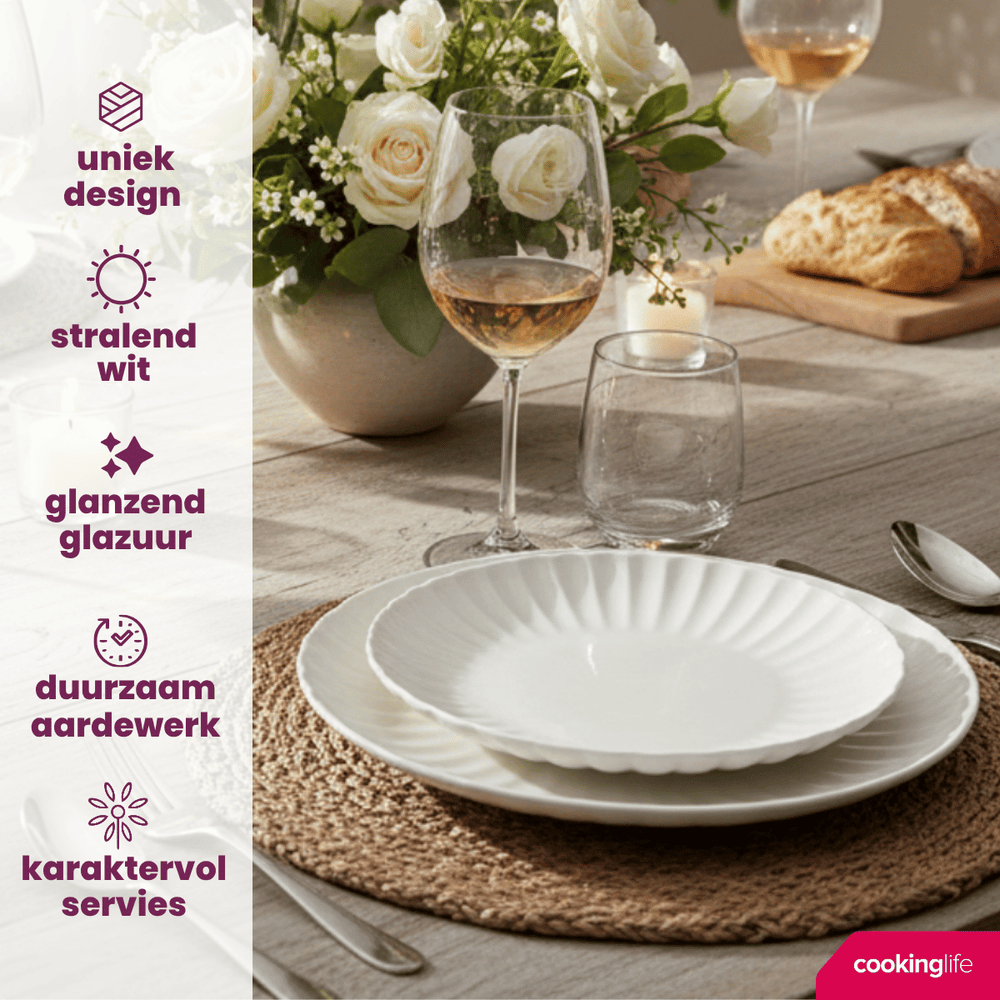 Cookinglife Speiseteller Cardida Off White ø 26 cm - 6 Stück
