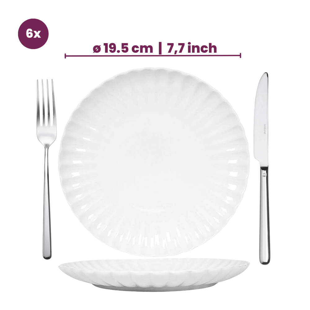 Cookinglife Frühstücksteller / Dessertteller Cardida Off White ø 19.5 cm - 6 Stück